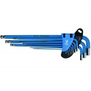 Set 9 chei imbus tip L cap sferic extra-lungi, magnetice, 1/16" - 3/8" - Img 3