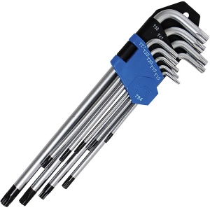 Set 9 chei Torx cu gaura lungi tip L, TT10 - TT50 - Img 1