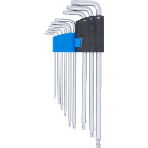 Set 9 chei Torx extra lungi tip "L" cu cap sferic, T10 -T50 - Img 4