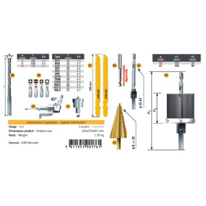 Set accesorii rigips, 29 piese, Peugeot - Img 4