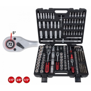 Set chei tubulare 1/4" + 3/8" + 1/2", KS TOOLS, 195 piese - Img 2