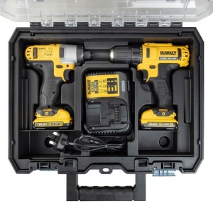 Set combo 2 scule DeWalt DCK211D2T: Masina de gaurit si insurubat cu acumulatoriDCD710, Masina de insurubat cu impact DCF815, 2 acumulatori 2 Ah, incarcator, valiza TSTAK - Img 2