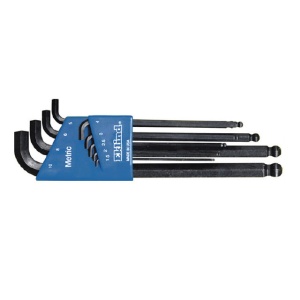 Set de 9 chei locas hexagonal lungi cu cap sferic, varianta Stubby in suport de plastic EKLIND 1,5-10 mm