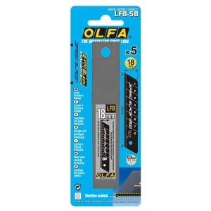 Set LFB-5B - lame japoneze negre de 18 mm, foarte ascutite, 5 bucati, Olfa - Img 2