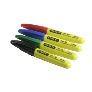 Set minimarker Stanley 2-47-329, cu varf subtire, negru, rosu, verde, albastru, 4buc/set - Img 2