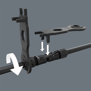Set Wera 9108 2 pentru conectori solari MC4, 2 piese, plastic ranforsat, 115 mm, montare si demontare rapid - Img 2