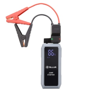 Starter auto portabil Tellur, 12V, 1500A, baterie externă, 16800mAh, lanternă, gri - Img 7