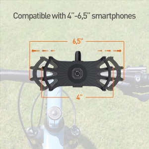 Suport detașabil Tellur de telefon 4"-6.5" pentru bicicletă BPH100, negru - Img 5
