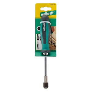 Surubelnita de mana pentru biti (1/4") Wolfcraft 8725000, magnetic, maner ergonomic, bicomponent, lungime 197 mm - Img 8