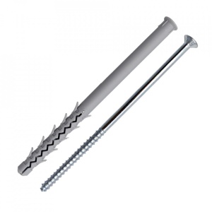 Suruburi cap inecat, pentru lemn, DIN 7505 ZN + dibluri 10x180mm, 50 bucati - Img 1