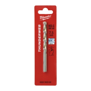 THUNDERWEB - Burghie metal HSS Ground - DIN338 Milwaukee Ø 7.5x69x109 mm - blister 1 buc - Img 2