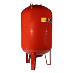 Vas de expansiune vertical Wassertechnik WTH300VMRED, apa calda, volum 300 l, presiune max.10 bari, cu suport, manometru - Img 1