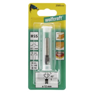 Zencuitor Wolfcraft 2505000, D 12 mm, adancire 45 °, diametru tija D 8 mm - Img 3