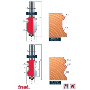 99- Freza cu coada, pentru ornamente, placata CMS Z=2, cu coada, D 23.8 - 99-01312P
