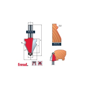 99- Freza pentru tablii, profil sinusoidal, placata CMS Z=2, cu coada si rulment copier inferior, DIM 76.2 - 99-22112P