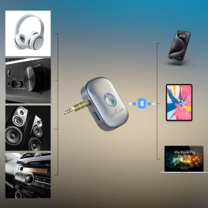 Adaptor Bluetooth 5.3 Tellur, receiver audio cu port AUX 3.5 mm, gri - Img 8
