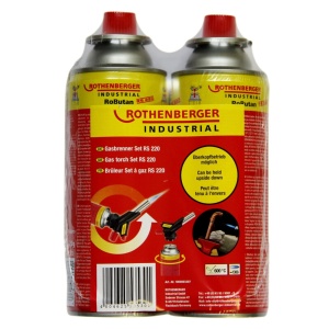 Arzator cu gaz, Rothenberger Industrial + 2 butelii gaz RS220, pentru lipirea materialelor moi - Img 3