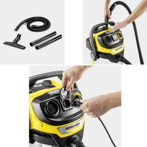 Aspirator uscat/umed Karcher WD6PSV-30/8/22/T RENOVATION, cuva inox si priza pentru scule - Img 2