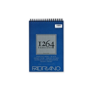 Bloc desen 1264 Black Drawing, A4, 200gr, 40 file, cu spirală Fabriano - Img 1