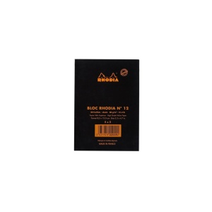Blocnotes 8,5 x 12 cm, capsat, 80 file, N°12, Rhodia Basic, negru - Img 3