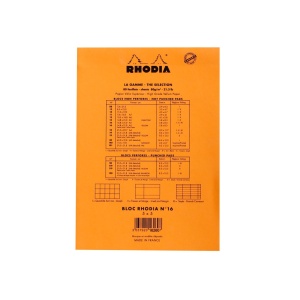 Blocnotes N16 14,8 x 21 cm capsat 80 file galbene Rhodia Orange - Img 3