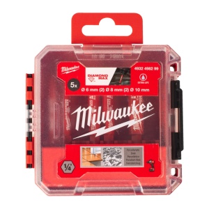 Burghie DIAMOND MAX™ ¼″ pentru găurire umedă / uscată, 5 piese - ⌀ 6 (2x), 8 (2x), 10 mm - Img 2