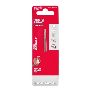 Burghie RED COBALT pentru metal - DIN 338 Milwaukee Ø 1.5x18x40 mm - blister 2 buc - Img 2