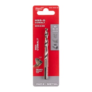 Burghie RED COBALT pentru metal - DIN 338 Milwaukee Ø 6x57x93 mm - blister 1 buc - Img 2