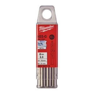 Burghie scurte MILWAUKEE HSS Ground pentru metal - DIN 1897 Ø 6.5x31x70 mm - set 10 buc - Img 2