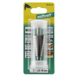 Burghiu in trepte Wolfcraft 2516000, 8-30x52.5 mm, tija 10 mm - Img 2