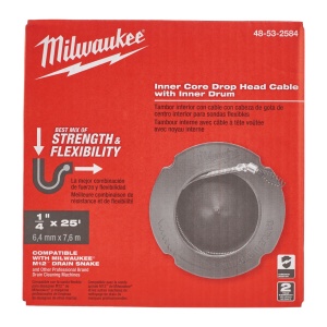Cablu HH Milwaukee 6 mm x 7.6 m spiral, pivot bulb auger + drum - Img 2