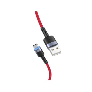 Cablu Tellur Type-C cu LED, 3A, nailon, 1.2m, roșu - Img 2
