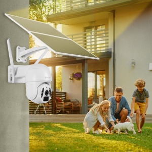 Cameră solară WiFi Tellur Smart, P&T, 3MP, 2K UltraHD, PIR, panou solar 20W, Alb - Img 3
