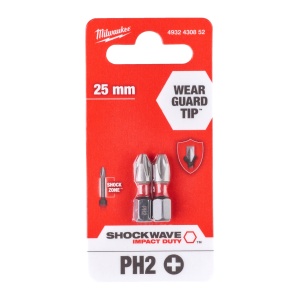 Cap surubelnita Philips (PH) Milwaukee SHOCKWAVE - PH2 x 25 mm - 2 buc - Img 2