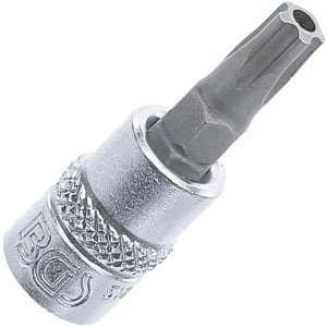 Capat cheie tubulara BGS 1/4" cu varf TorxPlus cu gaura 5 colturi, TS30