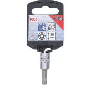 Capat cheie tubulara BGS 1/4" cu varf TorxPlus cu gaura 5 colturi, TS40 - Img 2