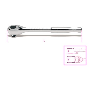 Cheie cu clichet actionare Beta 1/2", maner metalic 920M/55