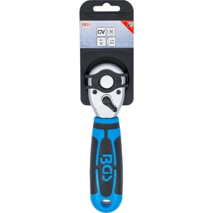 Cheie cu clichet reversibila 1/2", 170 mm, dantura fina, BGS STUBBY - Img 3