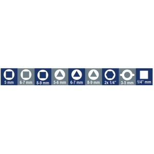 Cheie pentru panouri, articulata, 8 capete 1600Q 10, 3-9 mm, 1/4" - Img 4