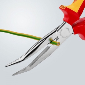 Cleste cu cioc lung indoit la 40°, manere izolate la 1000 V, KNIPEX, 200 mm - Img 4