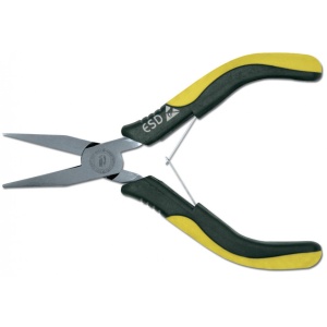 Cleste cu varfuri drepte ESD cu maner bimaterial 130 mm