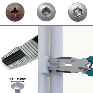 Cleste patent combinat ENGINEER PZ-77, extragere suruburi uzate, 182 mm, extrage suruburi diametru 3 - 9.5mm, taie sarma cupru 4mm, sarma otel 3.2mm, fabricat in Japonia - Img 2