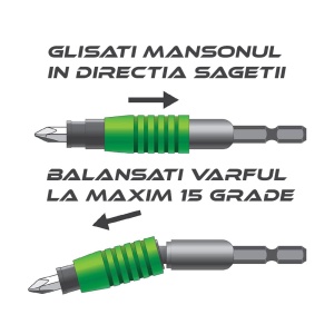 Conexiune flexibila 15 magnetica biti scurti sau extractori Engineer DR-26, 88 mm - Img 3