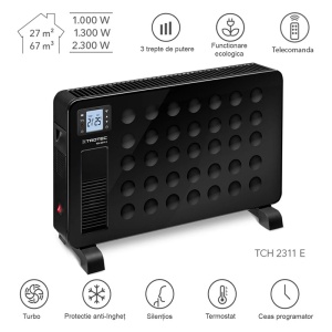 Convector electric Design TCH 2311E, 2300W, negru - Img 2