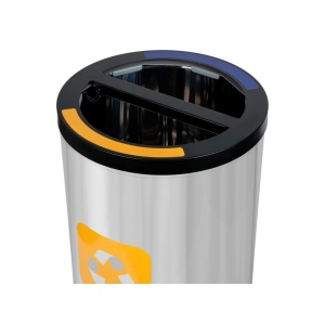 Coș inox colectare selectivă 2 compartimente 2 x 35 L - Img 5