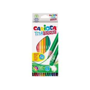 Creioane color cu gumă Tita Erasable Carioca 12/set