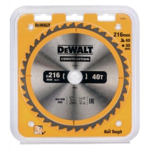 Disc Dewalt DT1953 pentru fierastrau circular, D 216x30x2.6 mm, 40 dinti, pentru taiere universala, seria Dewalt Construction - Img 4
