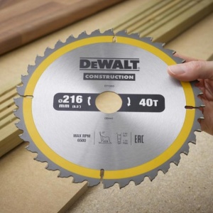 Disc Dewalt DT1953 pentru fierastrau circular, D 216x30x2.6 mm, 40 dinti, pentru taiere universala, seria Dewalt Construction - Img 5