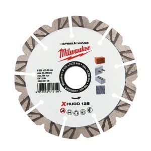 Disc diamantat Speedcross Milwaukee XHUDD 125mm, pentru toate tipurile de materiale de construcție dure, segment 12 mm - Img 1