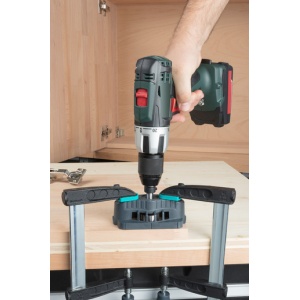 Dispozitiv de ghidare pt gaurire cu burghie de maxim 35 mm si adaptori de biti pana la 10 mm Wolfcraft 4686000 cu nut in V pt fixare pe piese de lucru rotunde - Img 6